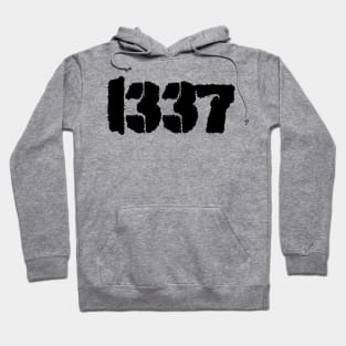 1337, black text Hoodie